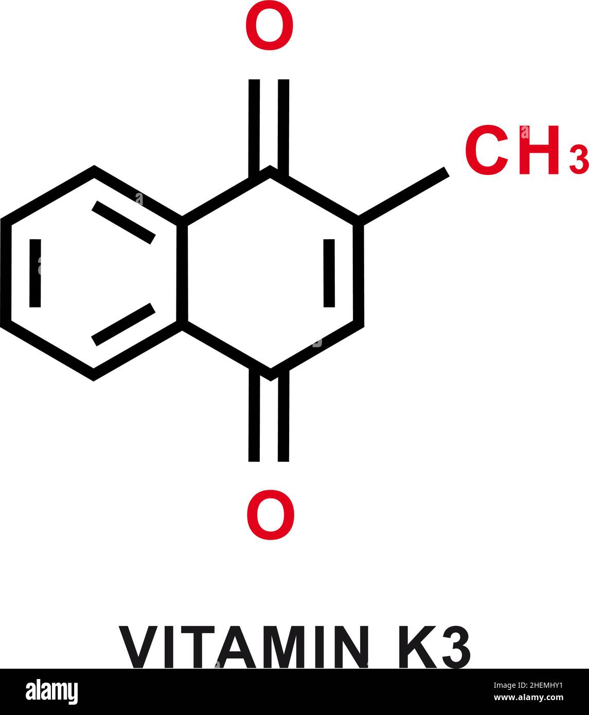 Vitamin K3 chemical formula. Vitamin K3 chemical molecular structure