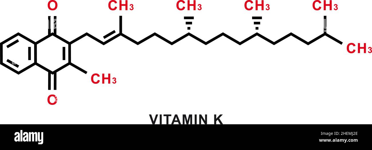 Vitamin K chemical formula. Vitamin K chemical molecular structure