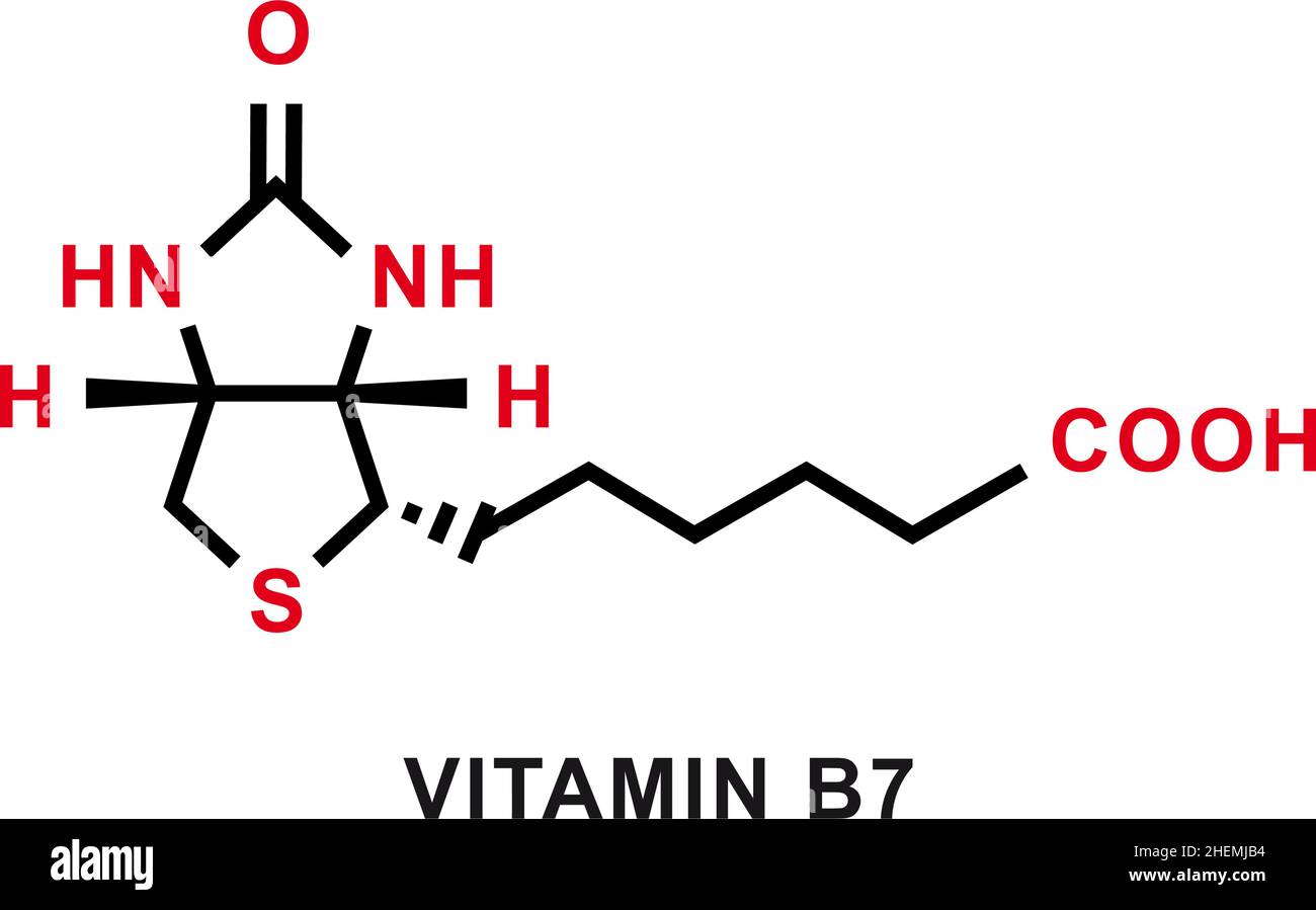 Vitamin B7 chemical formula. Vitamin B7 chemical molecular structure