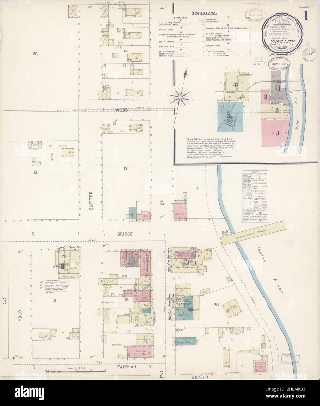 Sanborn Fire Insurance Map from Yuba City, Sutter County, California