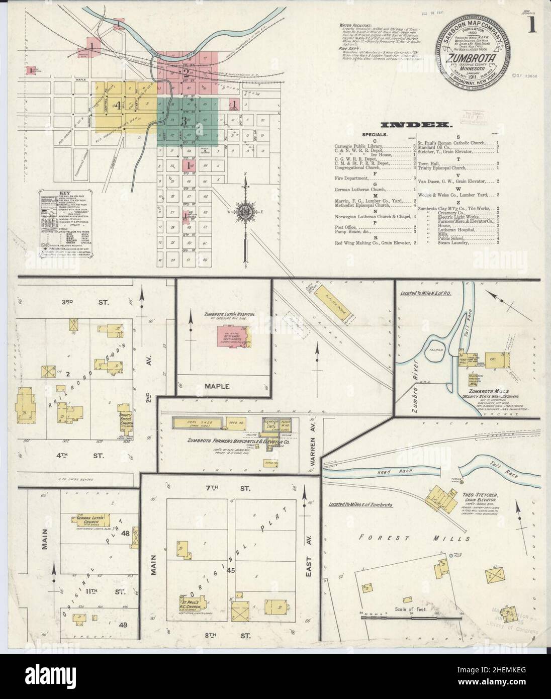Sanborn Fire Insurance Map from Zumbrota, Goodhue County, Minnesota