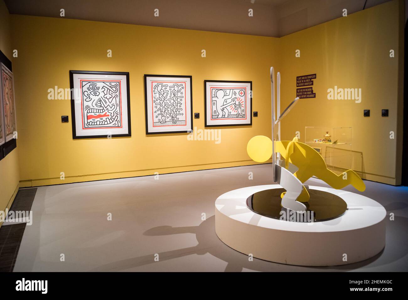 pictures of the exhibition about the Keith Haring art held in Pisa, Italy Stock Photo