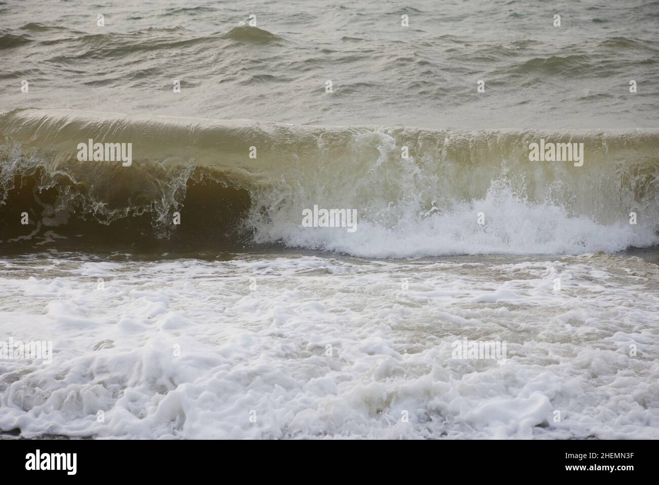 Breaking waves seen on the shoreline Stock Photo - Alamy