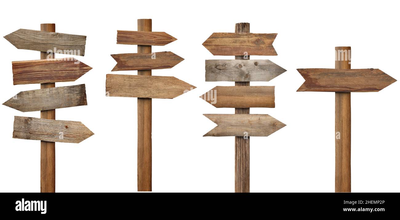 wood wooden sign arrow board plank signpost Stock Photo - Alamy