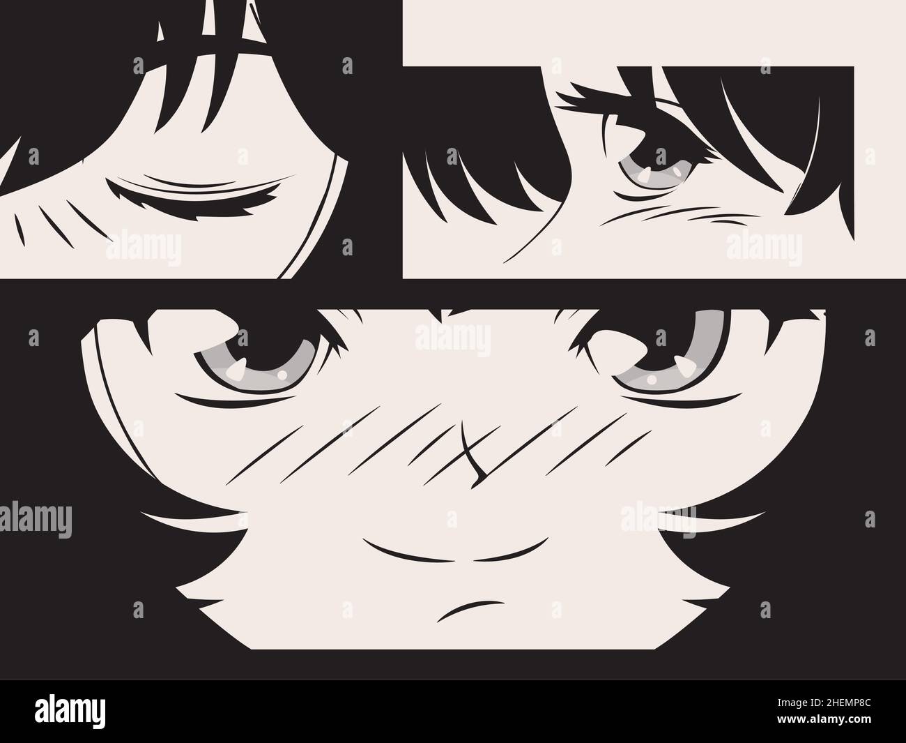 Angry eyes manga hi-res stock photography and images - Alamy