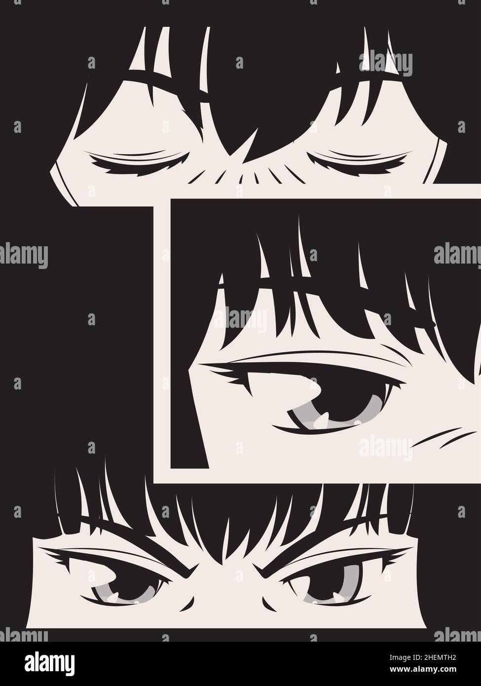 Angry eyes manga hi-res stock photography and images - Alamy