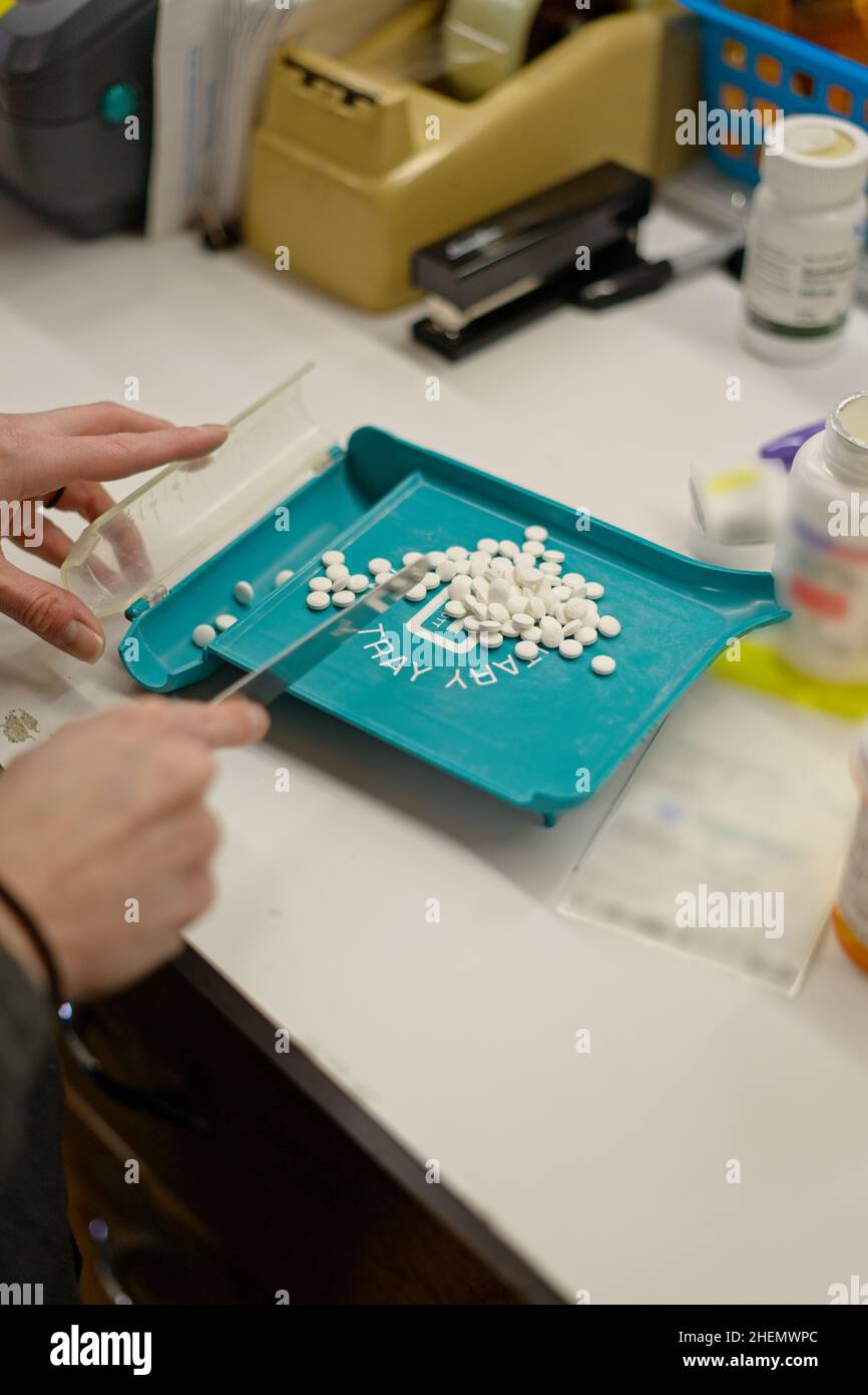 With COVID and the flu making the rounds, pharmacies are busy doling out medicine. Stock Photo