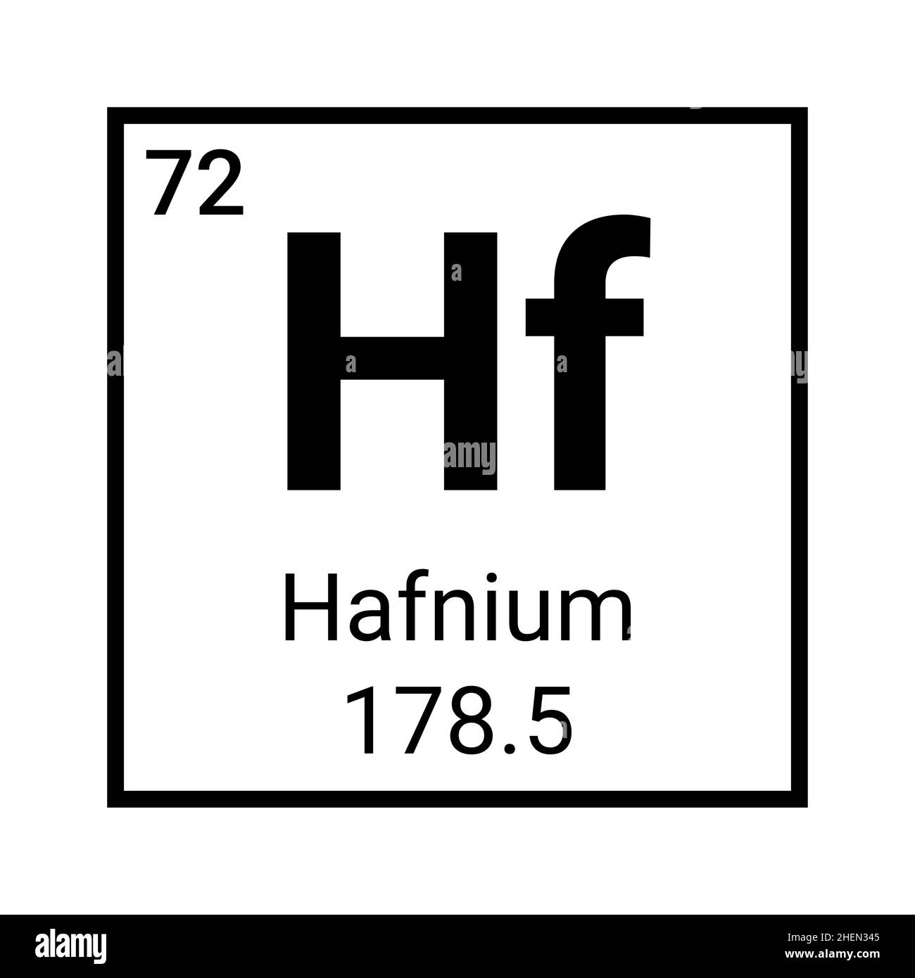 Hafnium element chemistry symbol education atom sign Stock Vector