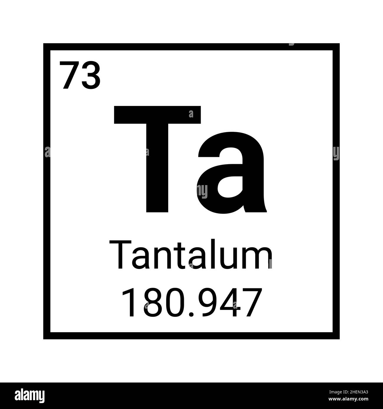 Tantalum atomic chemical element symbol science table sign icon Stock