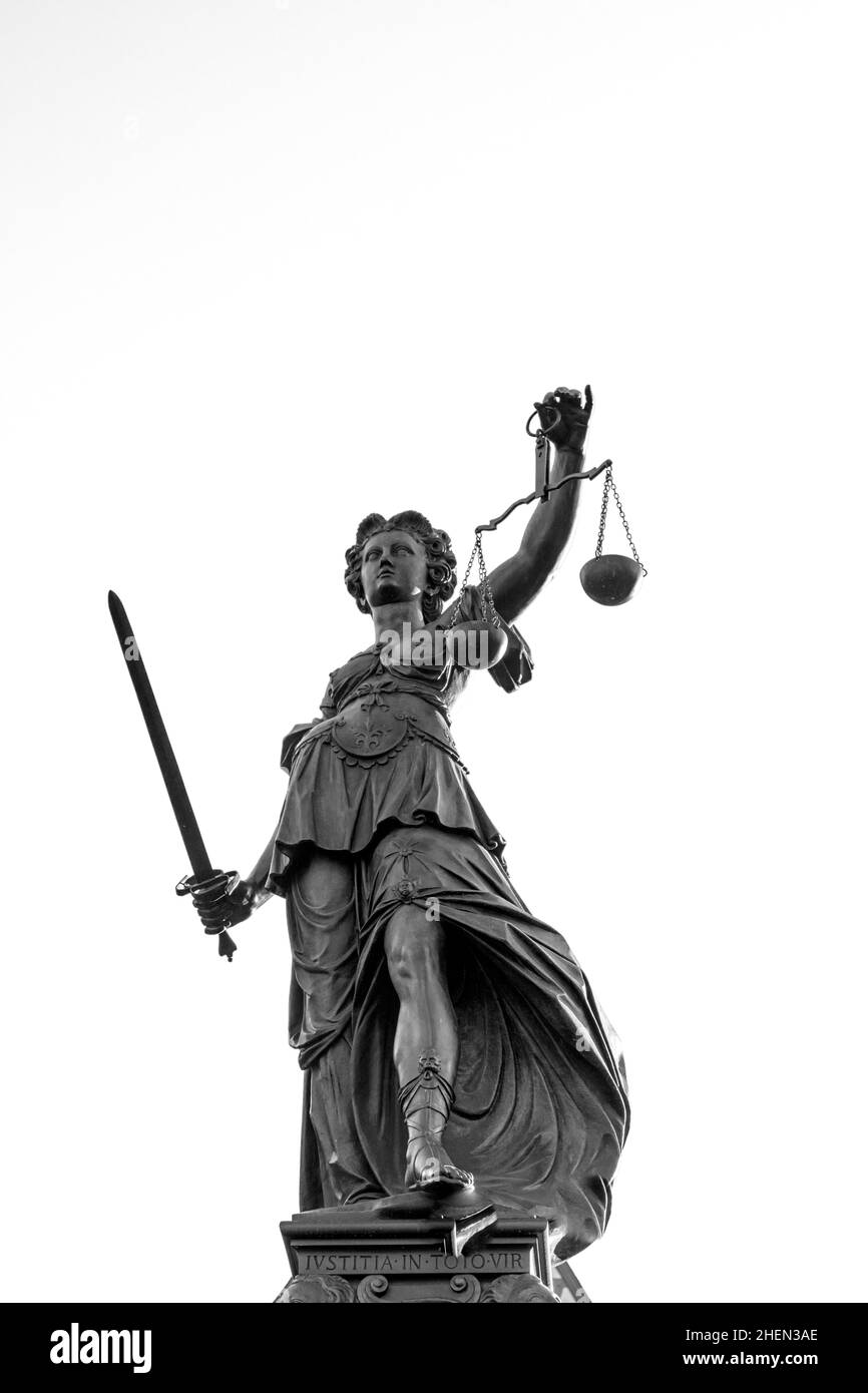 Statue frankfurt Black and White Stock Photos & Images - Alamy
