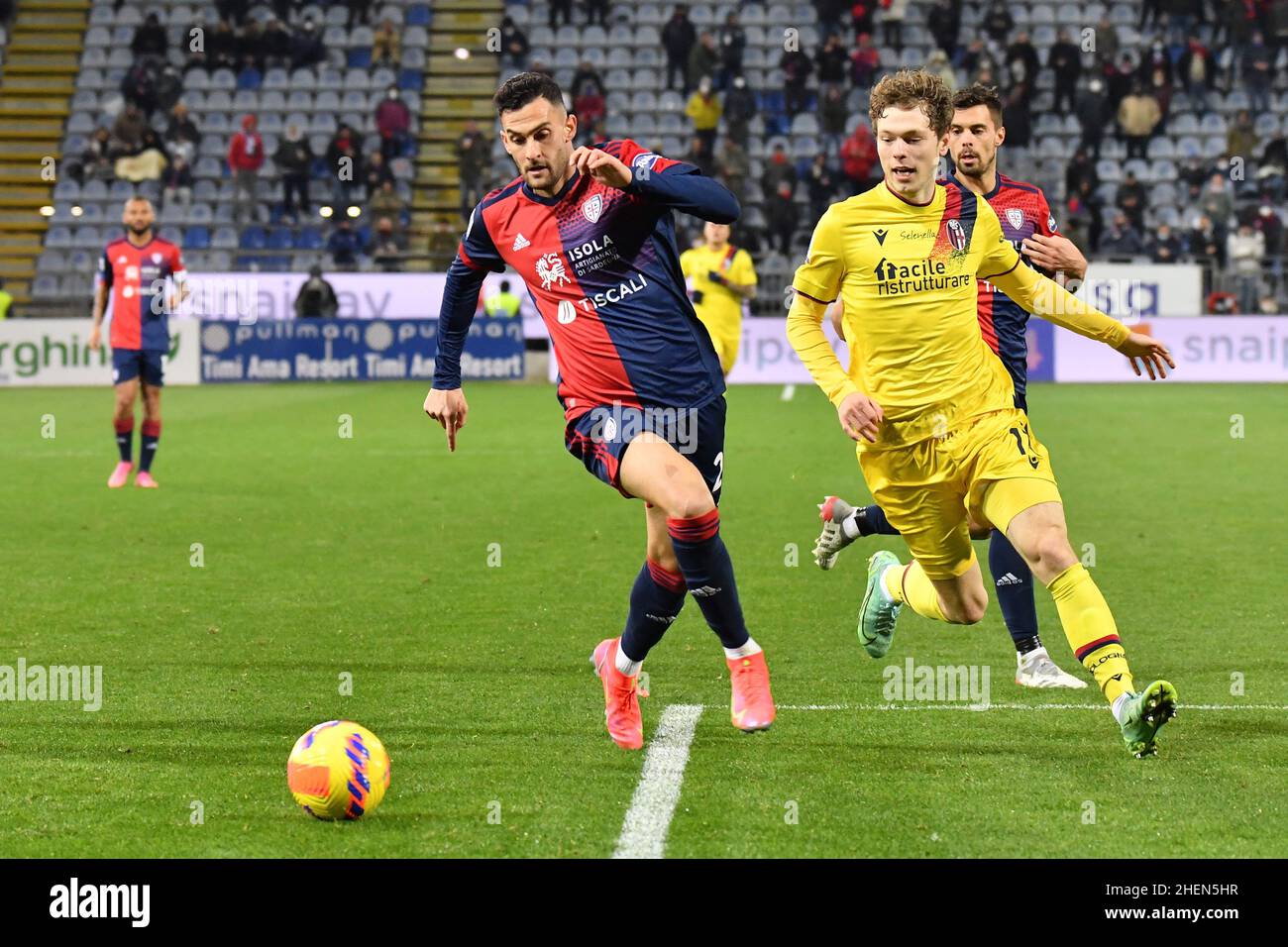 Cagliari, Italy. 11th Jan, 2022. Charalampos Lykogiannis of Cagliari Calcio  during Cagliari Calcio vs Bologna FC,