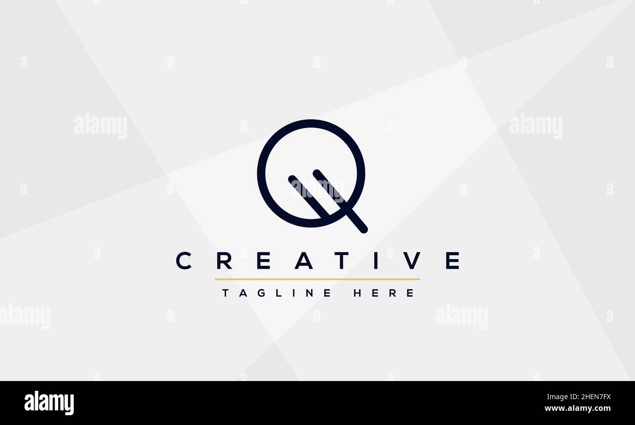 Abstract monogram letter Q logo icon design. Minimalist Q QQ creative initial based vector template Stock Vector