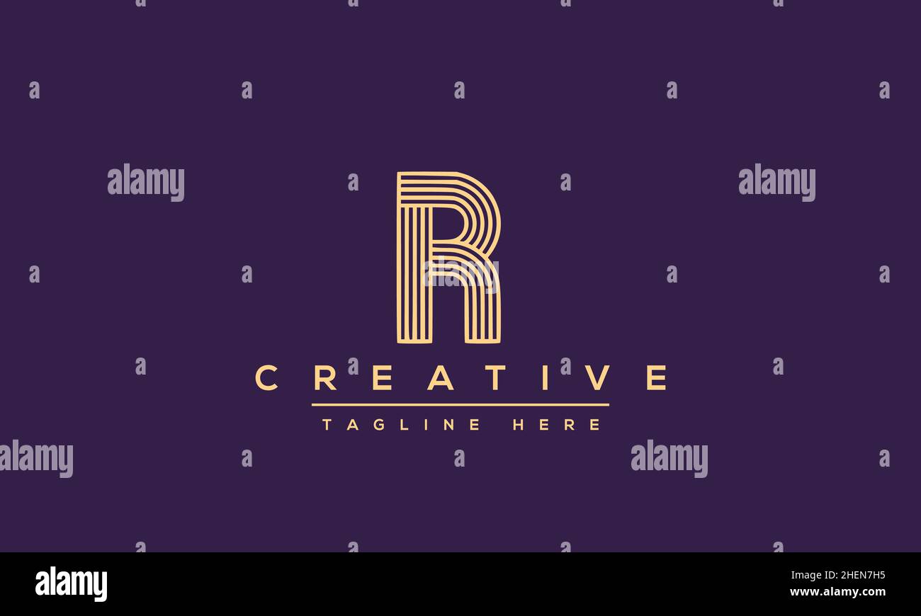 Abstract monogram letter R logo icon design. Minimalist R RR creative initial based vector template Stock Vector