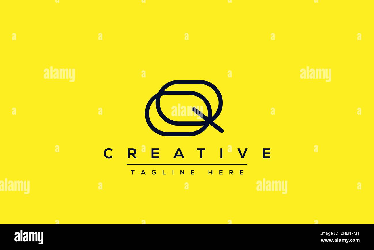 Abstract monogram letter Q logo icon design. Minimalist Q QQ creative initial based vector template Stock Vector