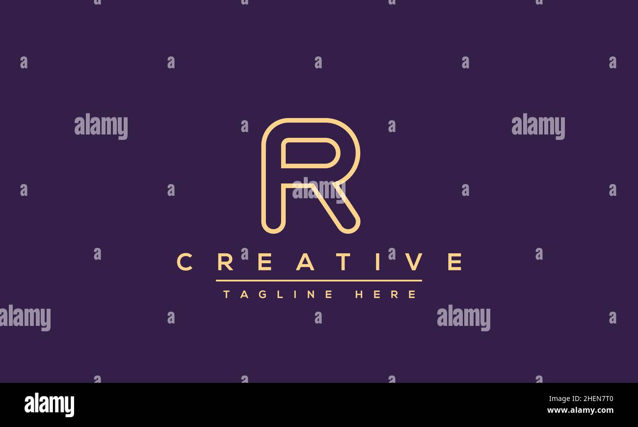 Abstract monogram letter R logo icon design. Minimalist R RR creative initial based vector template Stock Vector
