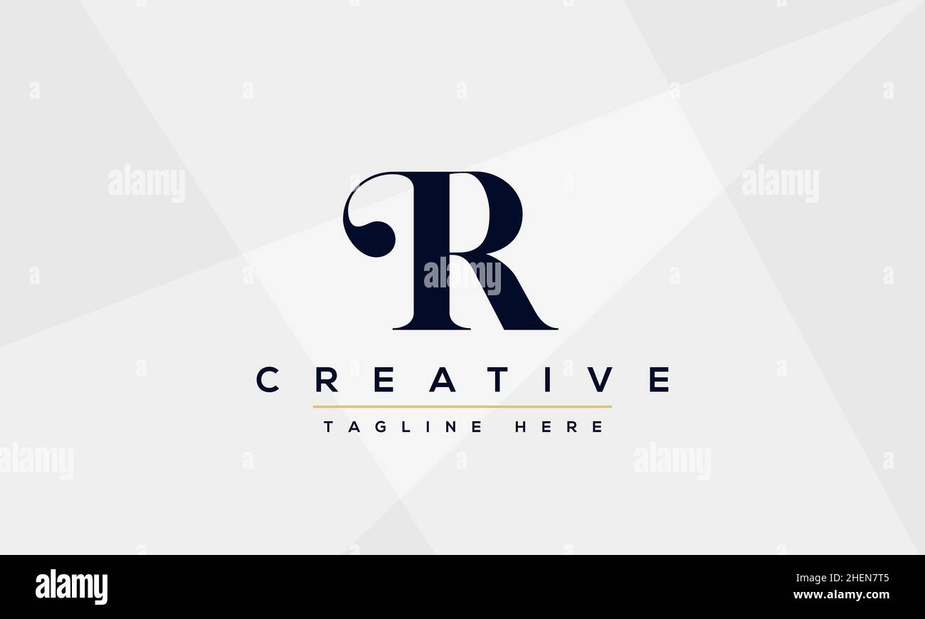Abstract monogram letter R logo icon design. Minimalist R RR creative ...