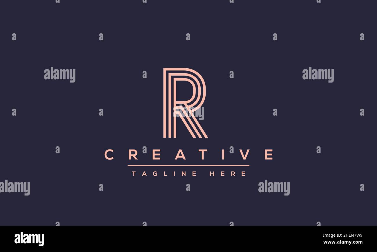 Abstract monogram letter R logo icon design. Minimalist R RR creative initial based vector template Stock Vector