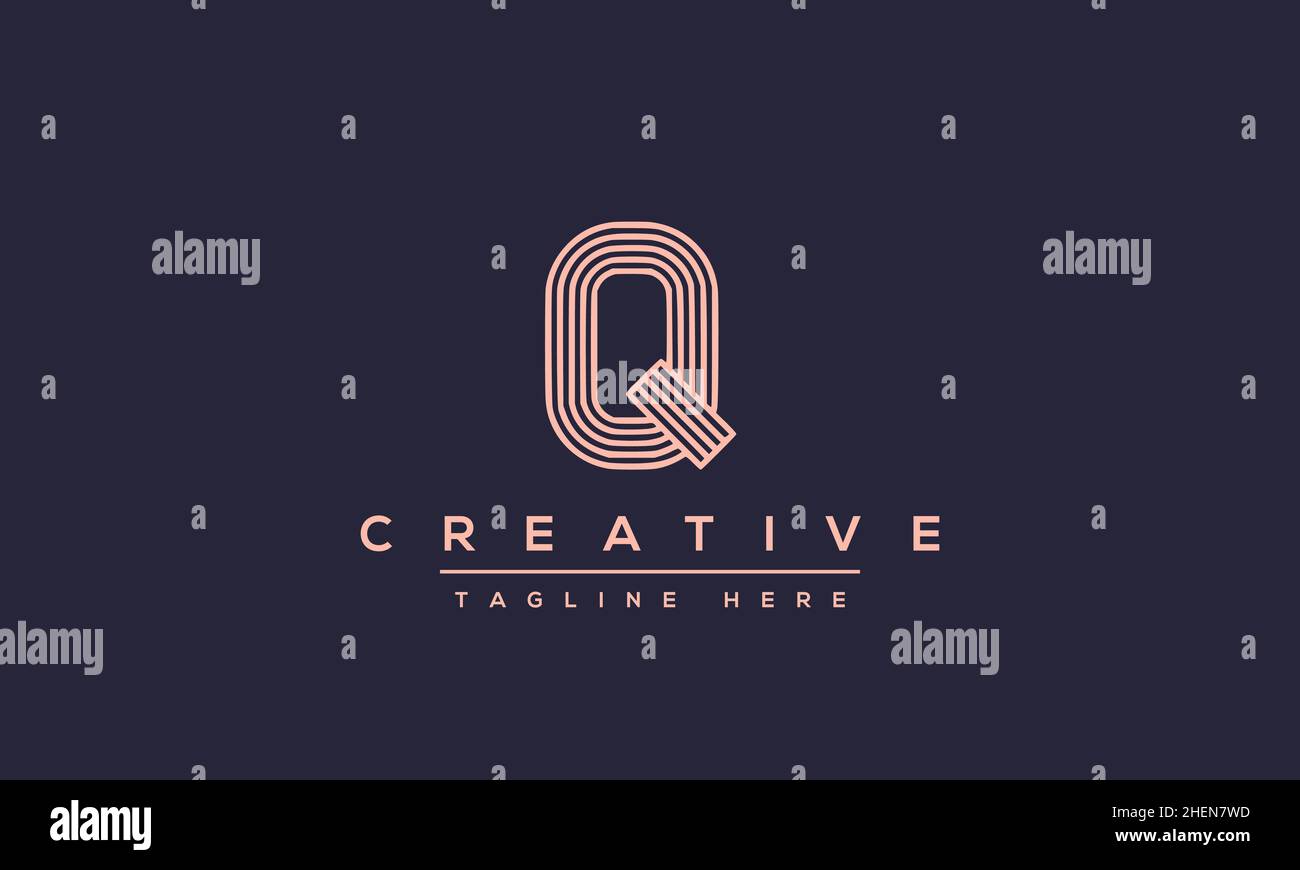 Abstract monogram letter Q logo icon design. Minimalist Q QQ creative initial based vector template Stock Vector