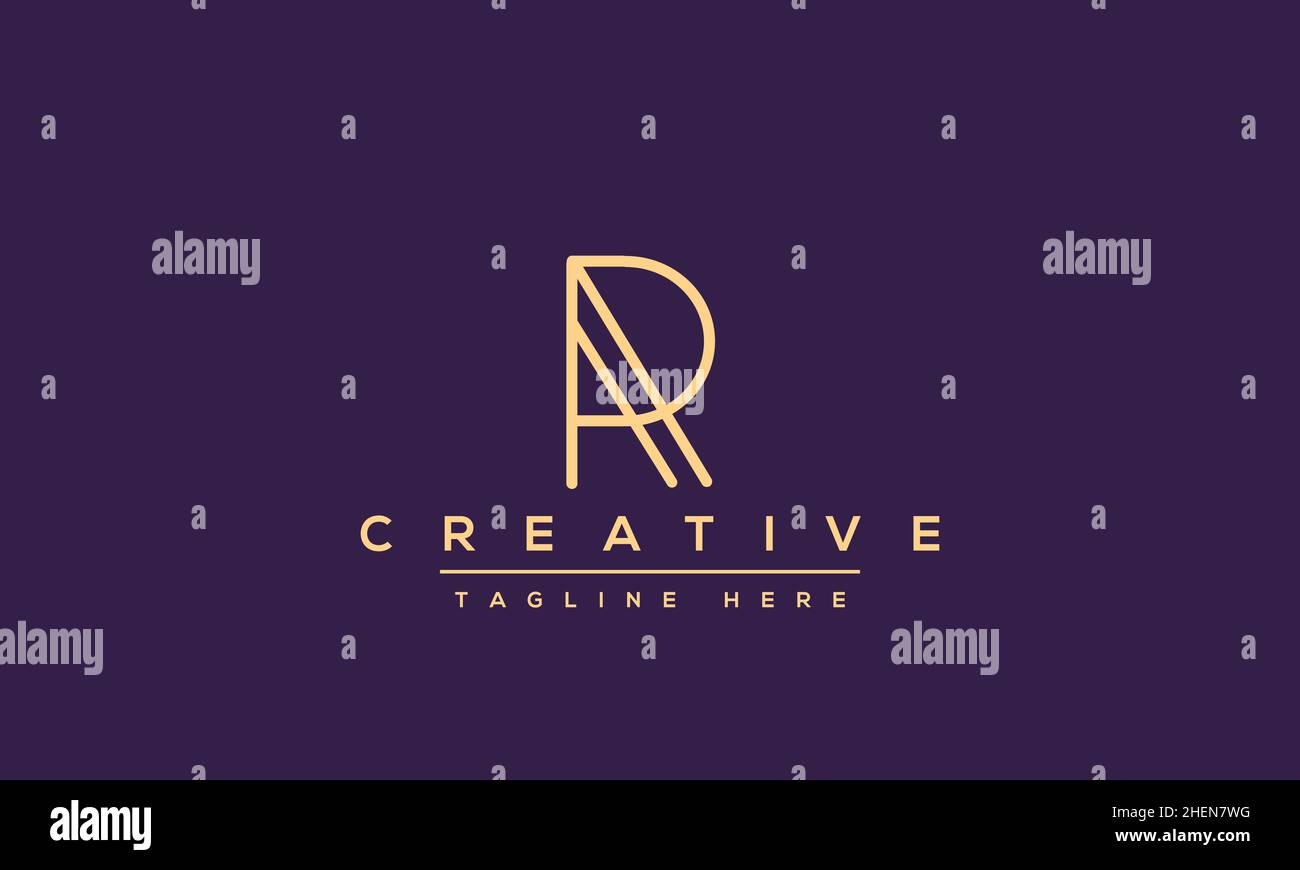 Abstract monogram letter R logo icon design. Minimalist R RR creative ...