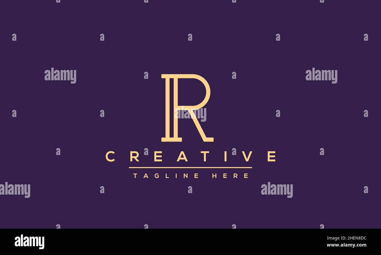 Abstract monogram letter R logo icon design. Minimalist R RR creative initial based vector template Stock Vector