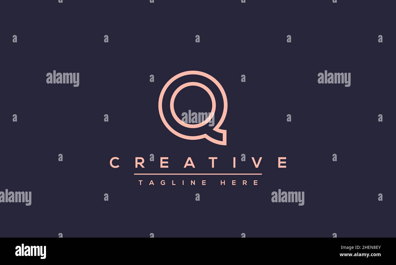 Abstract monogram letter Q logo icon design. Minimalist Q QQ creative initial based vector template Stock Vector