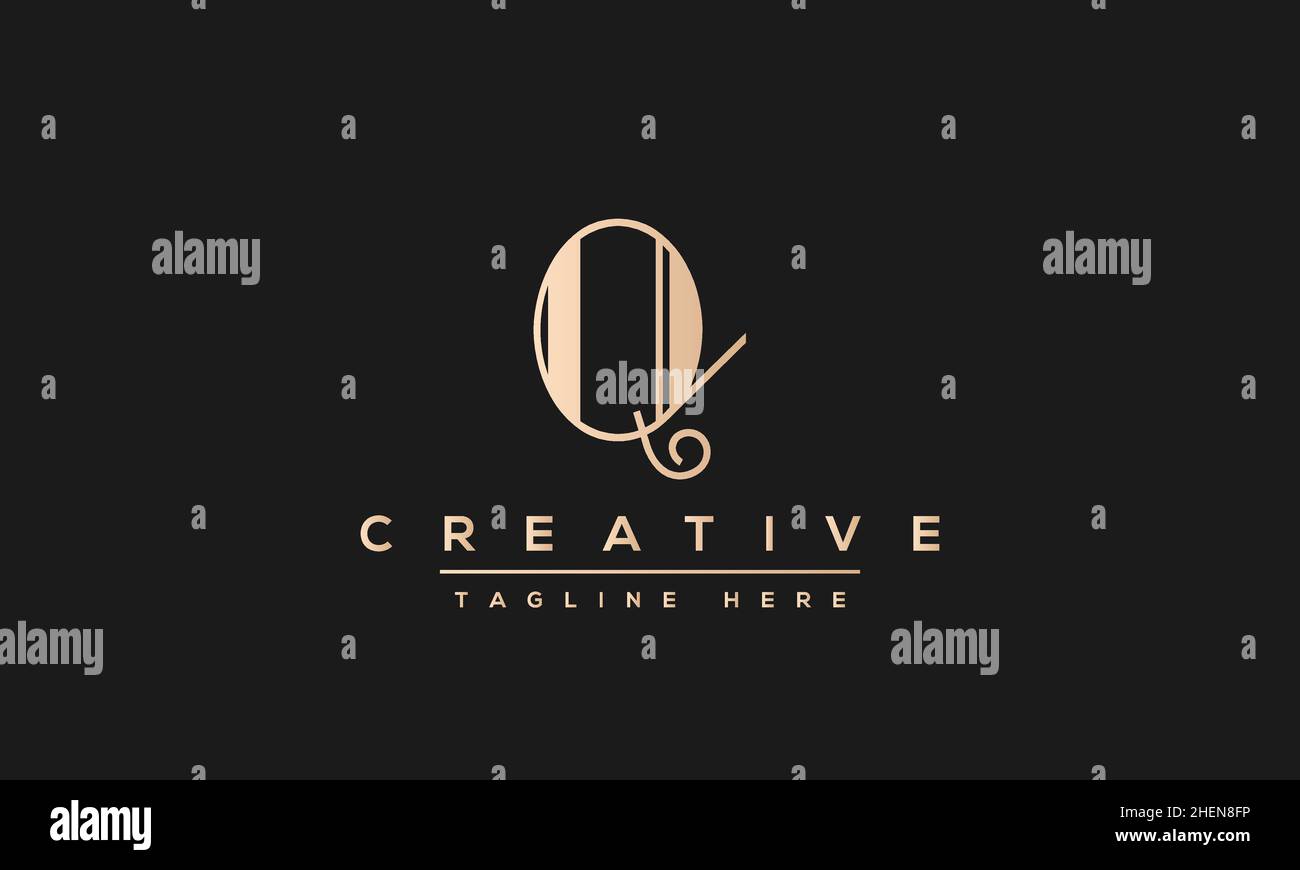 Abstract monogram letter Q logo icon design. Minimalist Q QQ creative initial based vector template Stock Vector