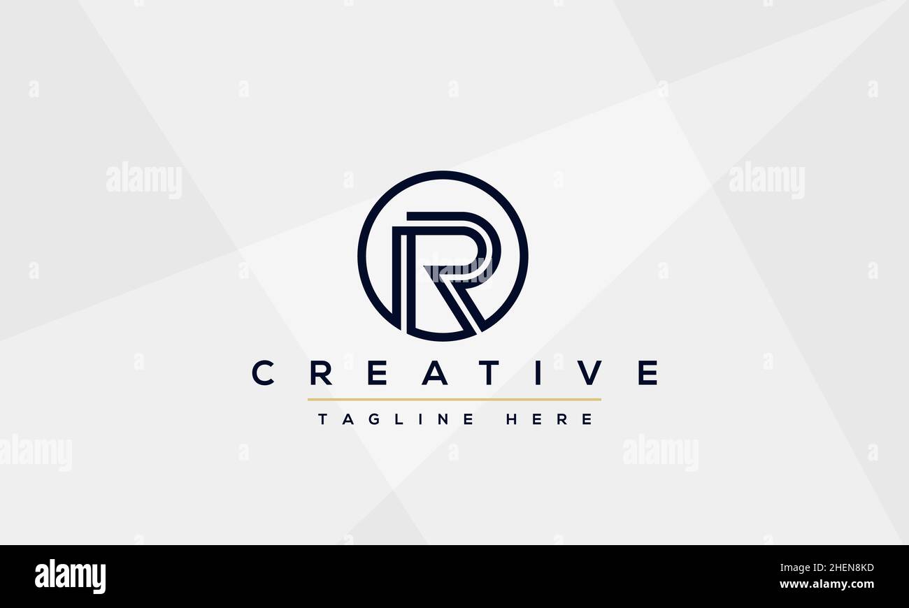 Abstract monogram letter R logo icon design. Minimalist R RR creative initial based vector template Stock Vector