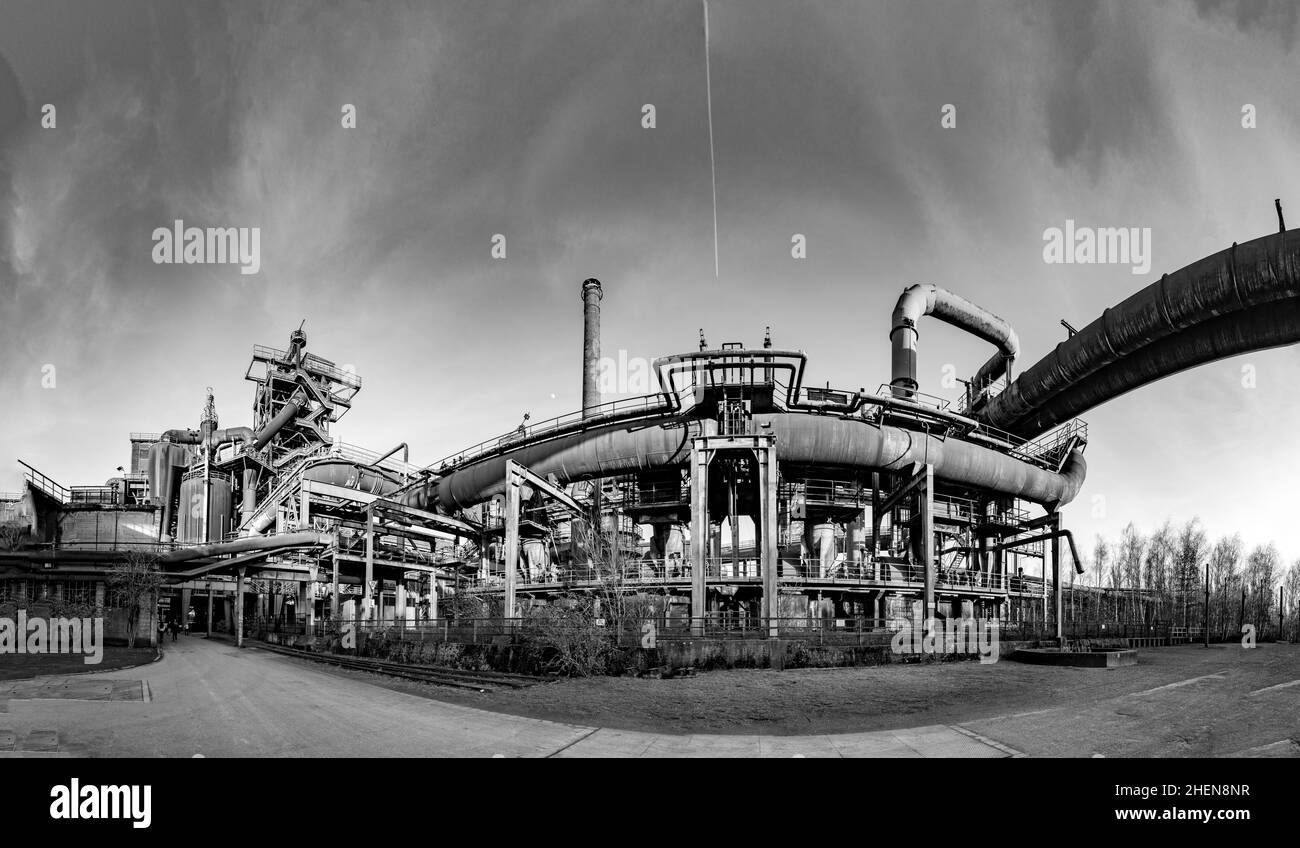 Old industry building at the Landschaftspark Duisburg Stock Photo