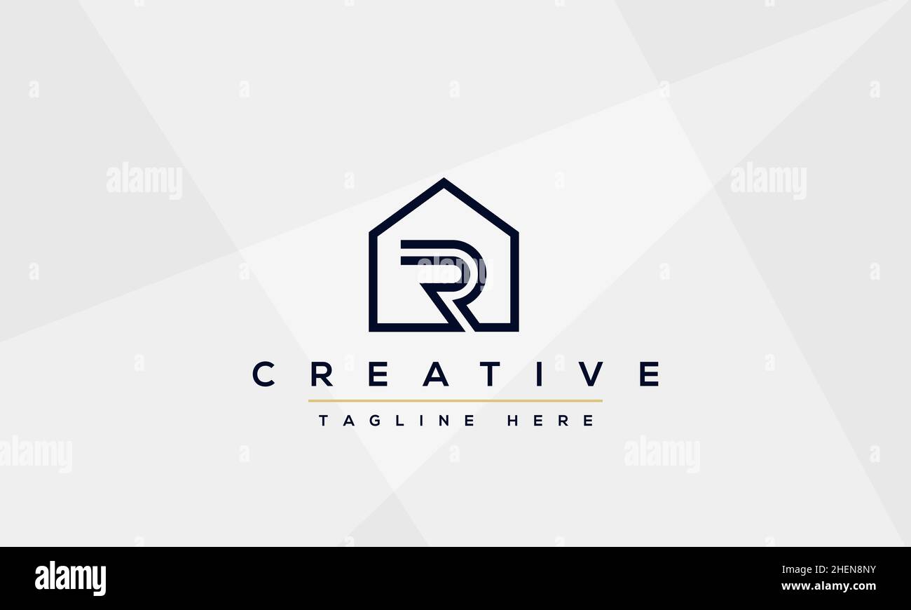 Abstract monogram letter R logo icon design. Minimalist R RR creative initial based vector template Stock Vector