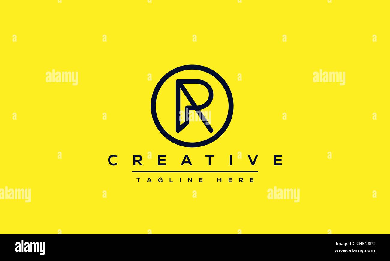 Abstract monogram letter R logo icon design. Minimalist R RR creative initial based vector template Stock Vector
