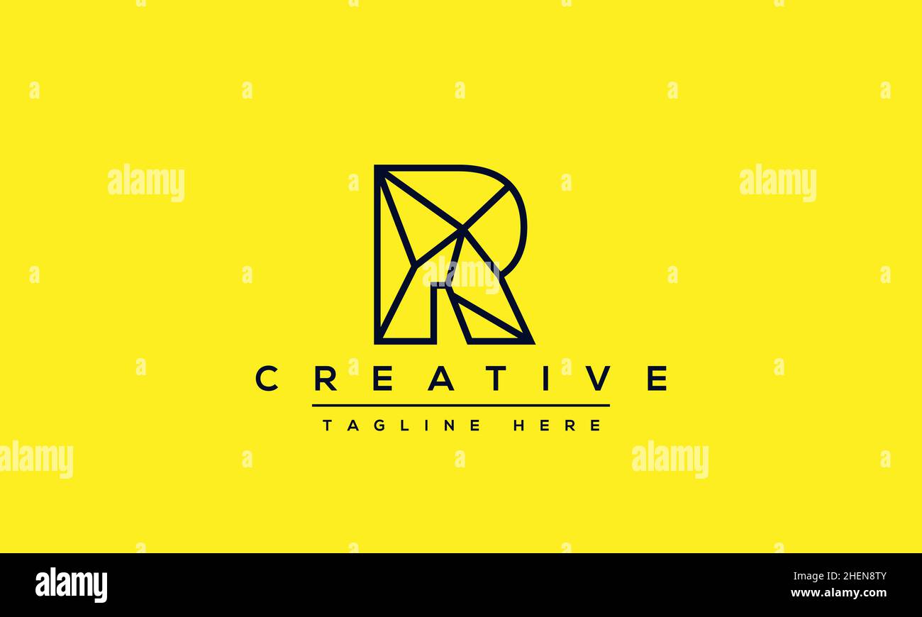 Abstract monogram letter R logo icon design. Minimalist R RR creative initial based vector template Stock Vector