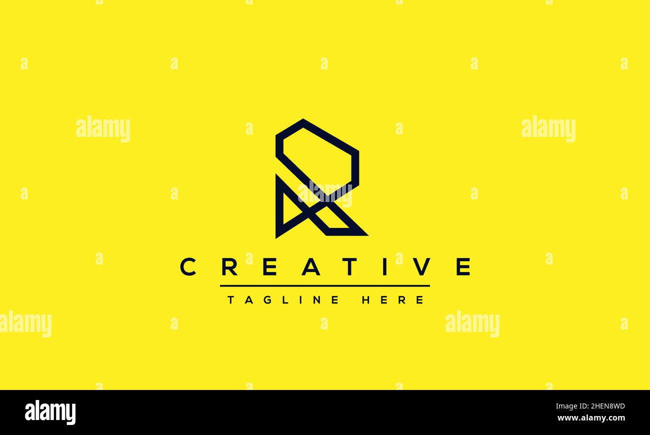 Abstract monogram letter R logo icon design. Minimalist R RR creative initial based vector template Stock Vector