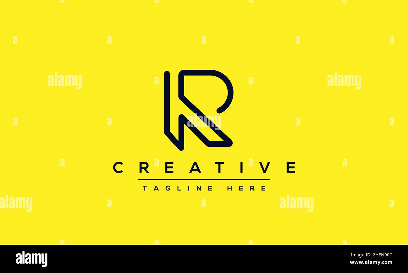 Abstract monogram letter R logo icon design. Minimalist R RR creative ...