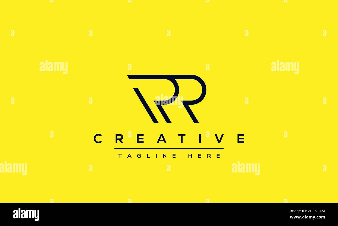 Abstract monogram letter R logo icon design. Minimalist R RR creative ...