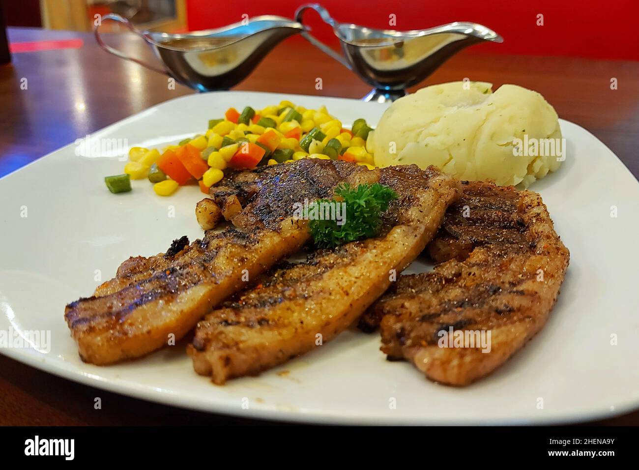 Lamb Chop at Steak 21 Cafe, Jakarta, Indonesia Stock Photo - Alamy