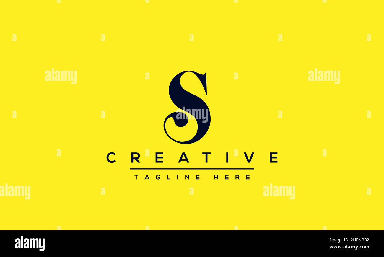 Simple Elegant Letter S Logo Design. Modern minimalist S SS creative initials based vector icon template Stock Vector