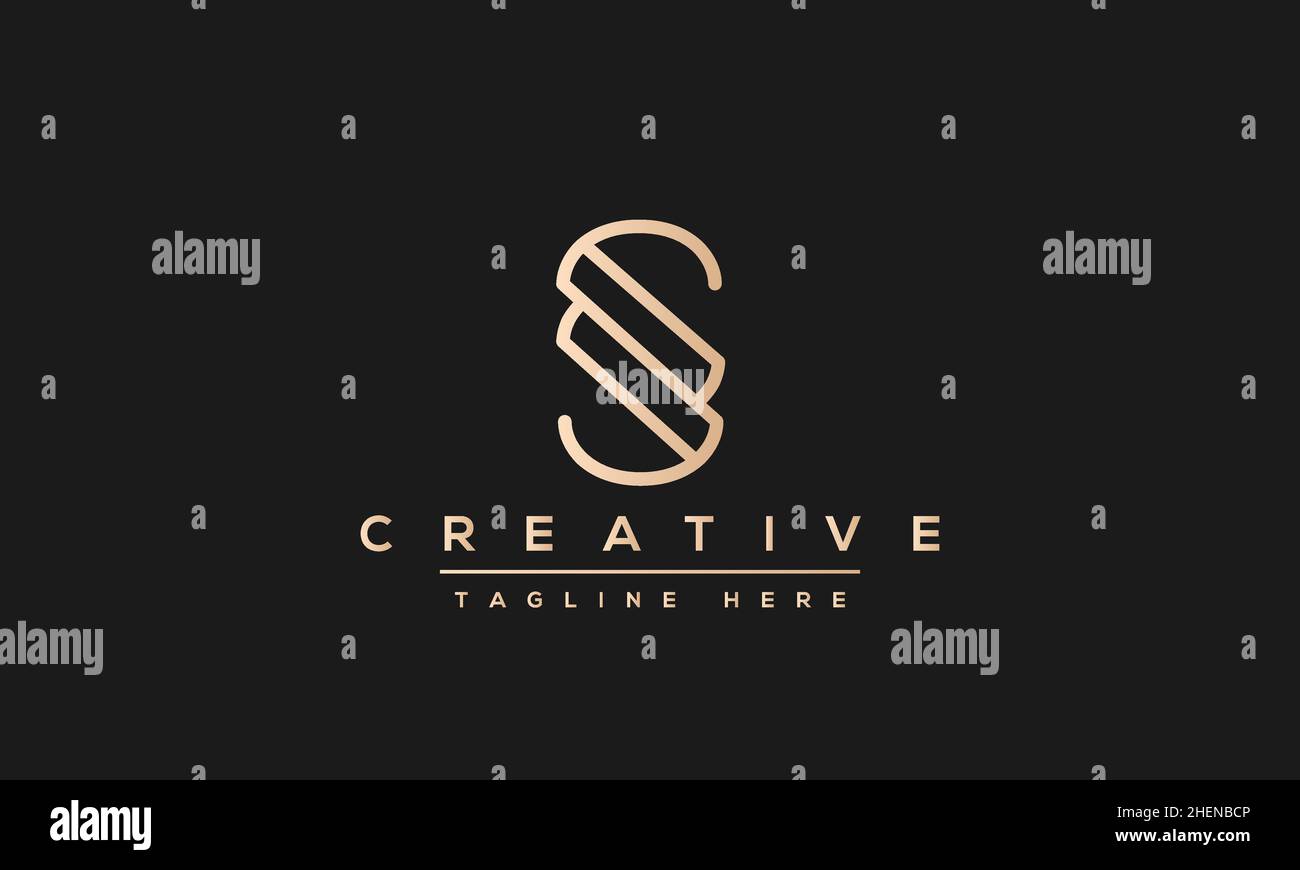 Simple Elegant Letter S Logo Design. Modern minimalist S SS creative initials based vector icon template Stock Vector