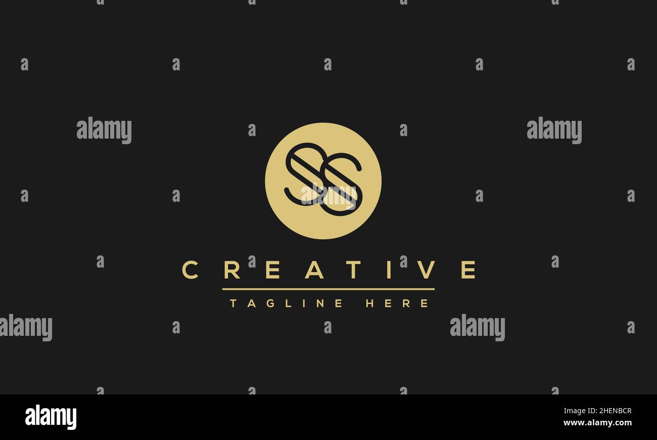 Simple Elegant Letter S Logo Design. Modern minimalist S SS creative initials based vector icon template Stock Vector