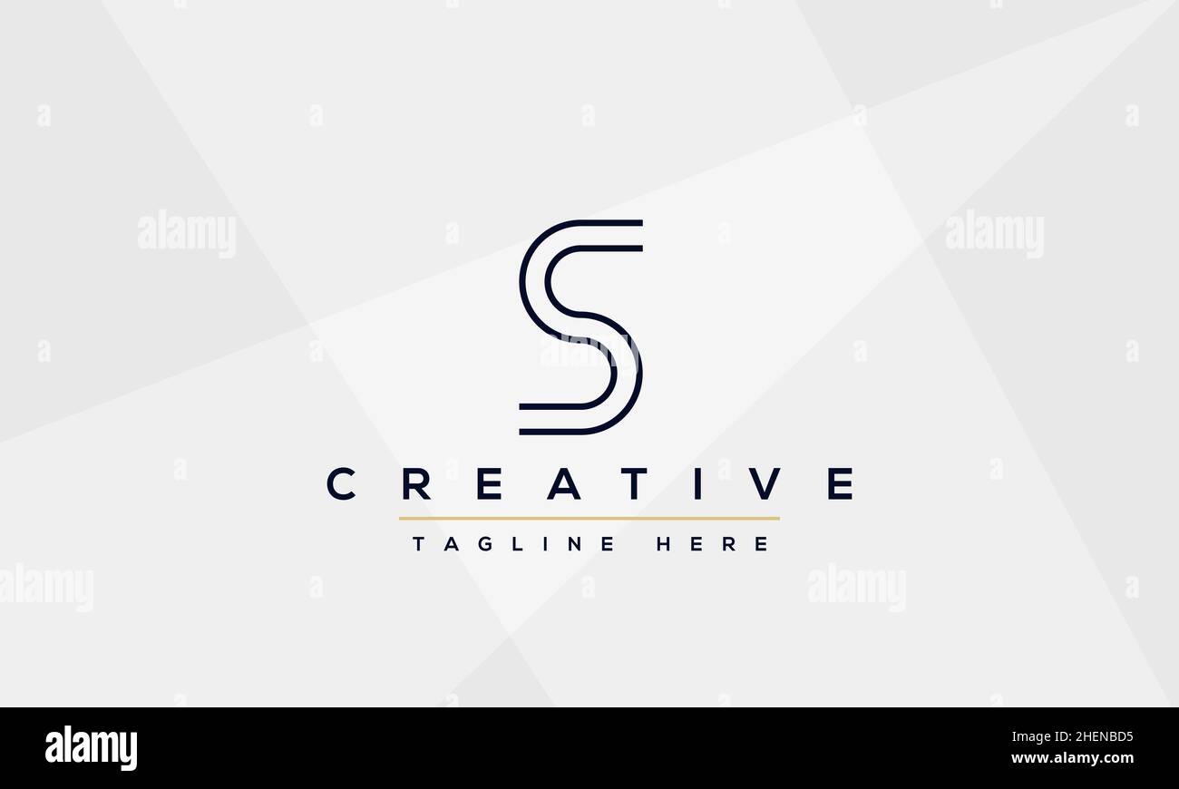 Simple Elegant Letter S Logo Design. Modern minimalist S SS creative initials based vector icon template Stock Vector