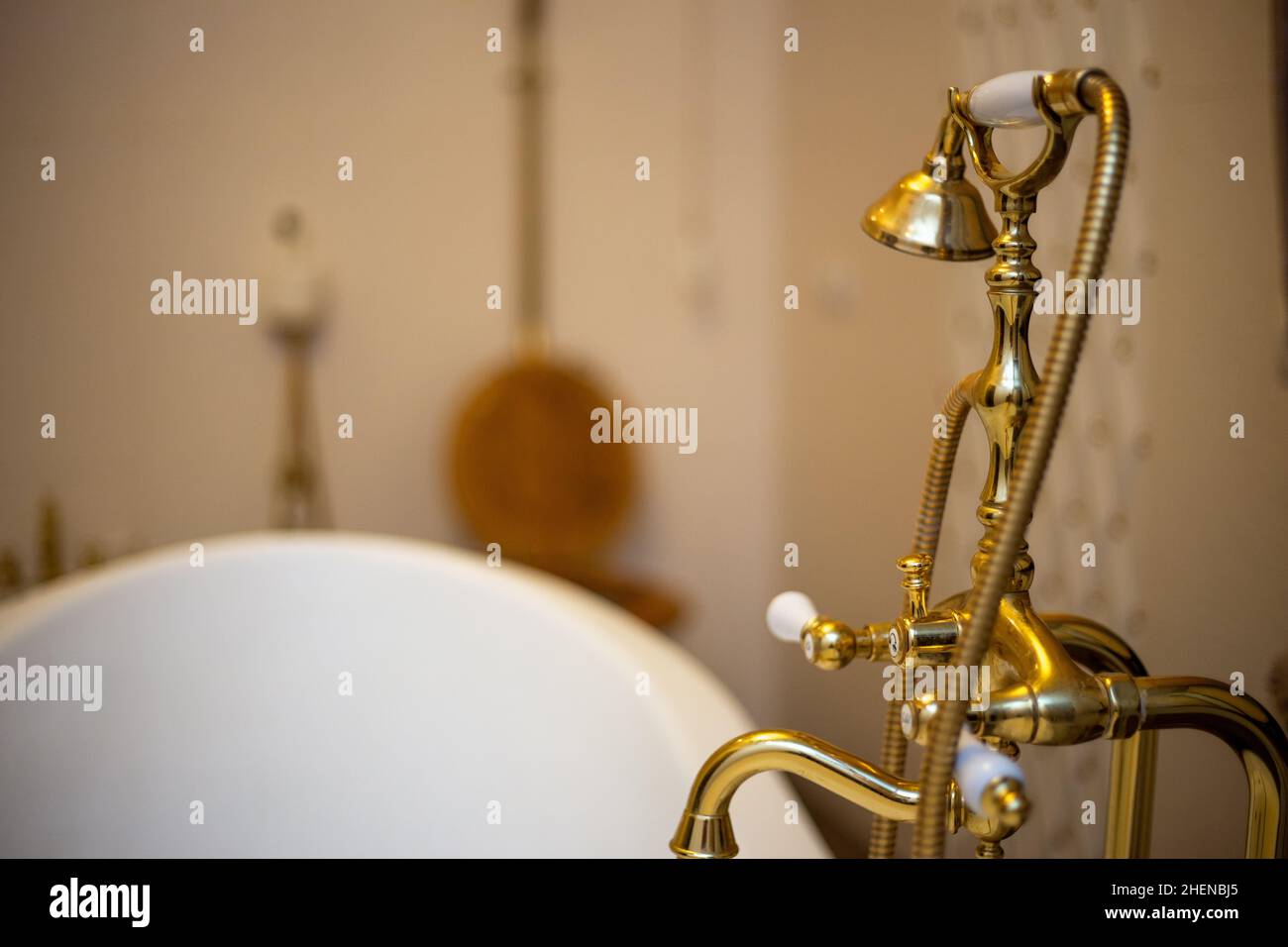 Modern bathroom with designer decoration Stock Photo
