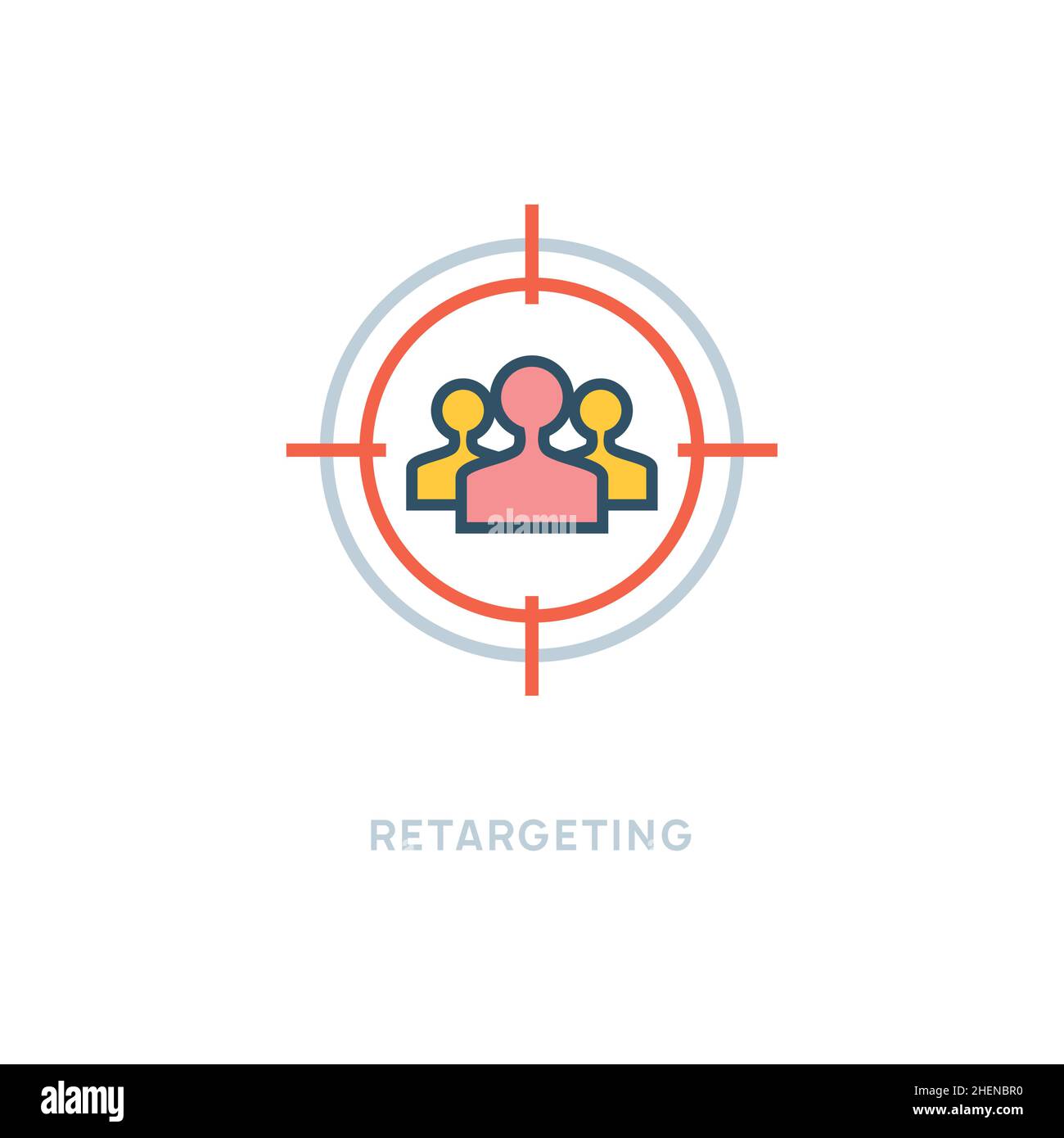 Customer remarketing icon. Vector research remarketing concept Stock Vector