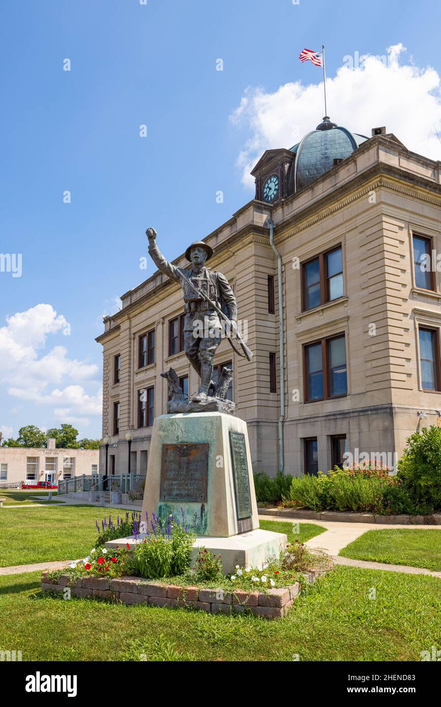 Spencer, Indiana, USA August 20, 2021 The Owen County Courthouse and