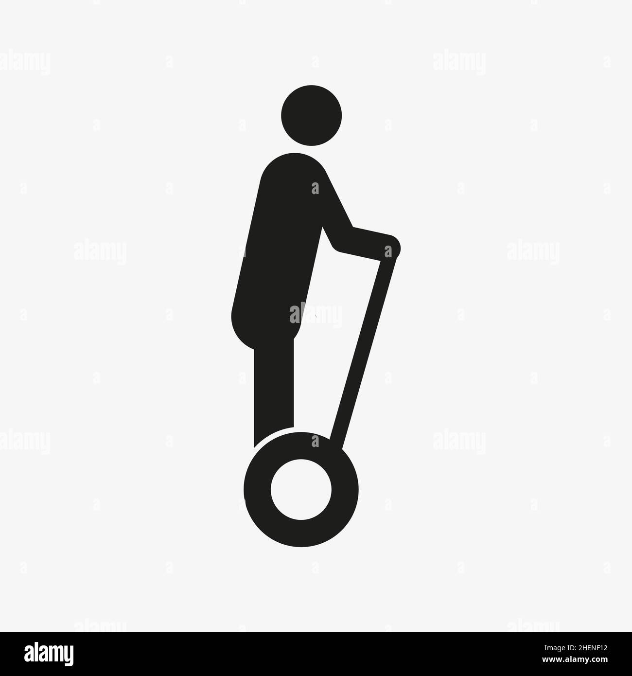 Two wheeled self personal transporter vector icon Stock Vector