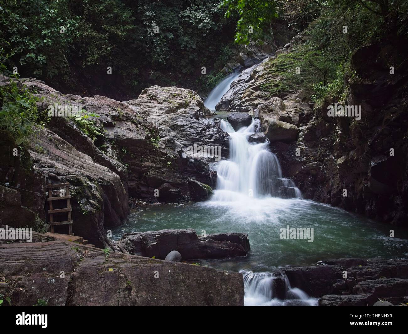 Las Pailas (Pozo Azul) waterfall near Penonomé, Panama Stock Photo
