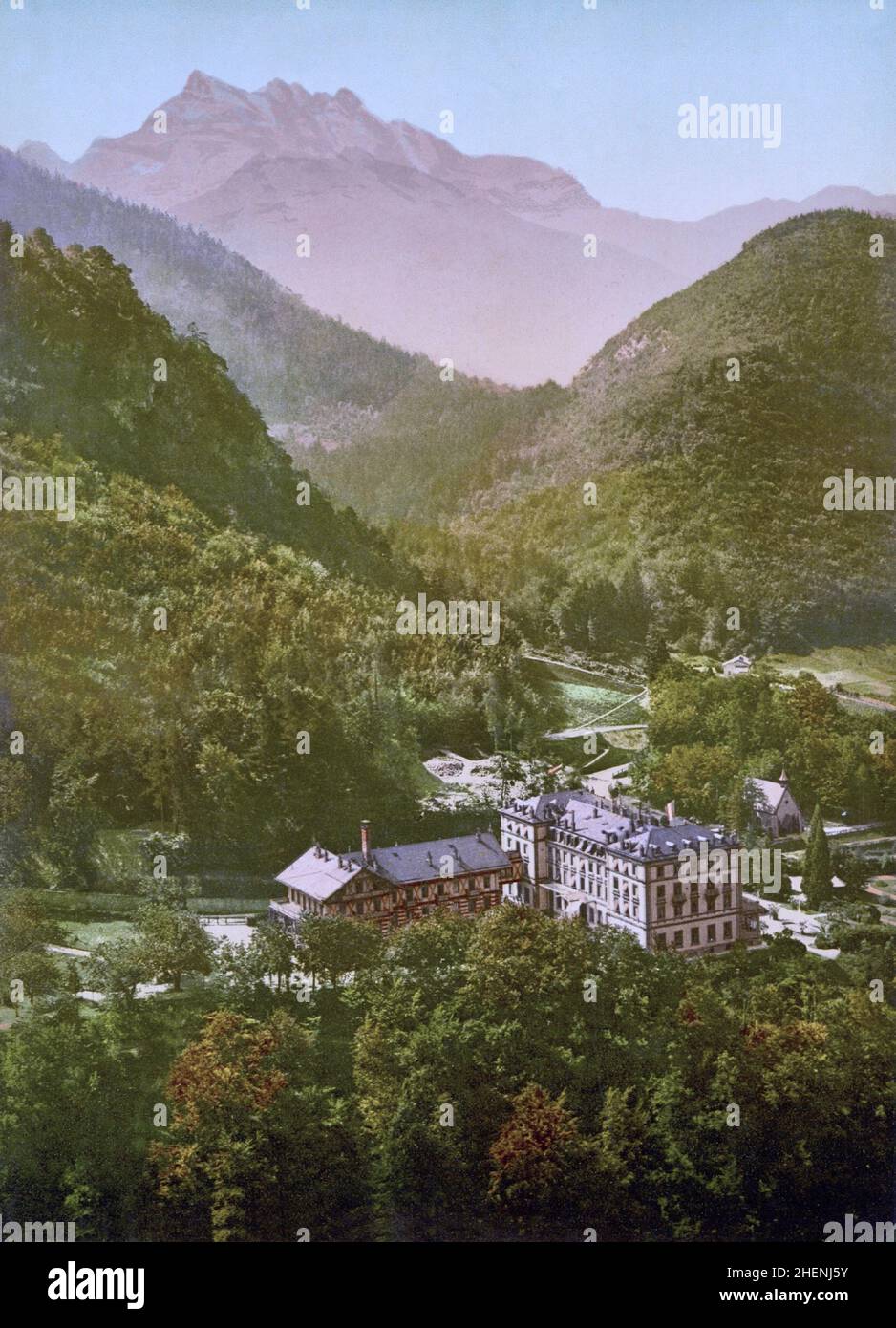 Hotel, Aigle, Vaud, Switzerland. Stock Photo