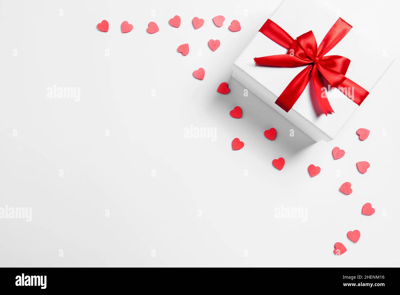 Heart and gift box with a white background. Valentines day Stock Photo ...