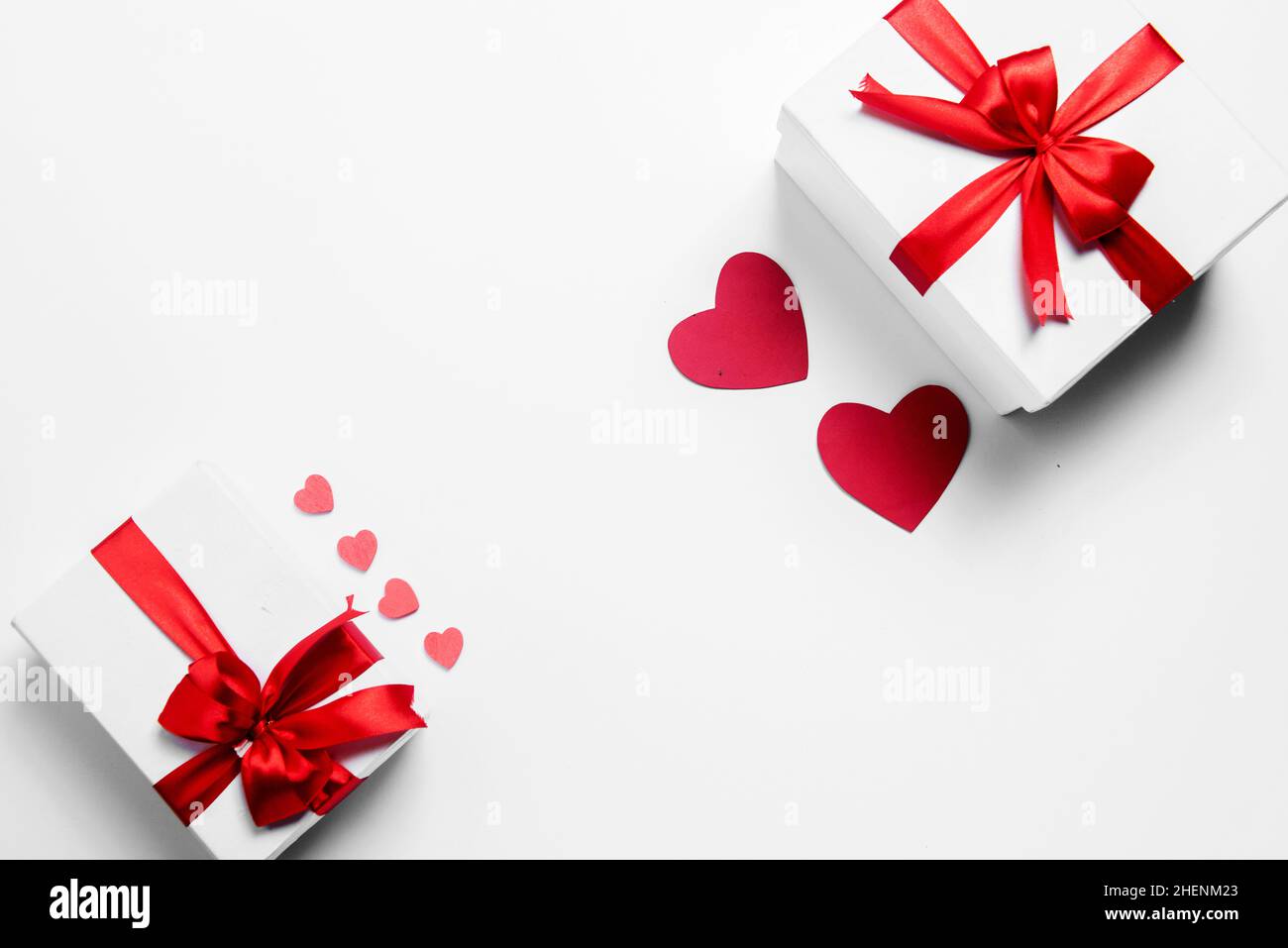 Heart and gift box with a white background. Valentines day Stock Photo ...