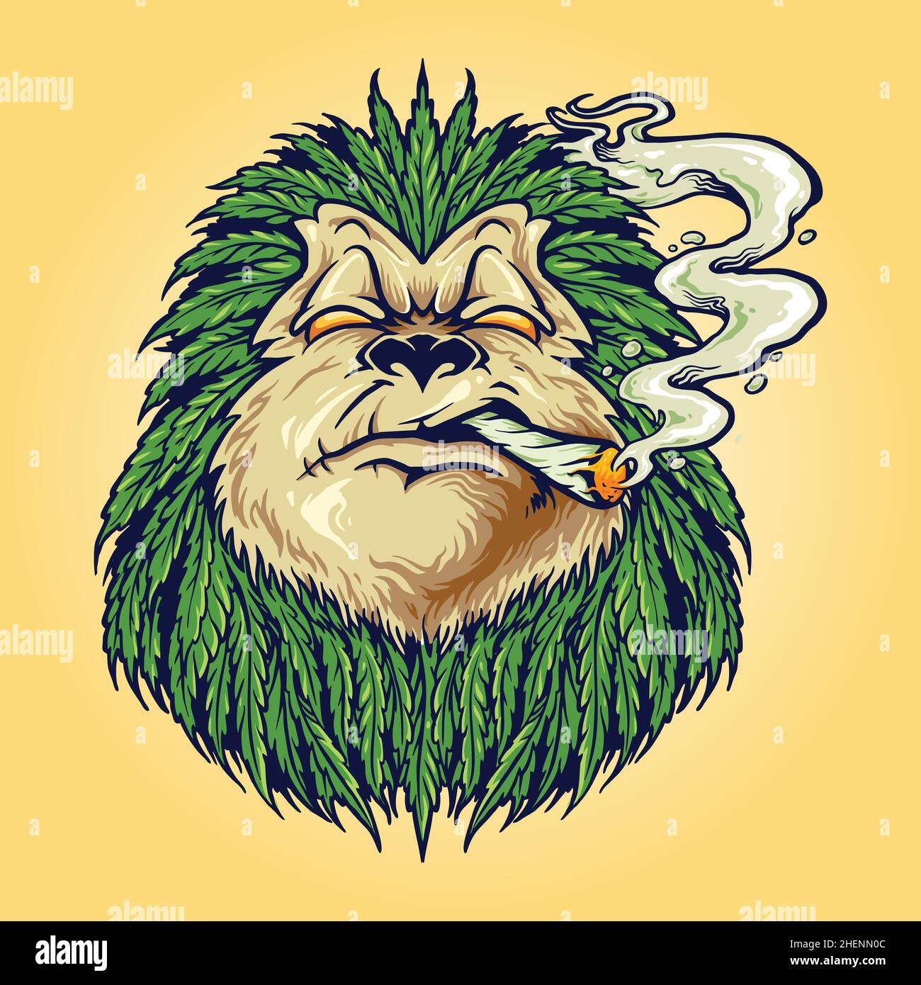 Beware smoke weed enshrouded monkey head roar illustrations