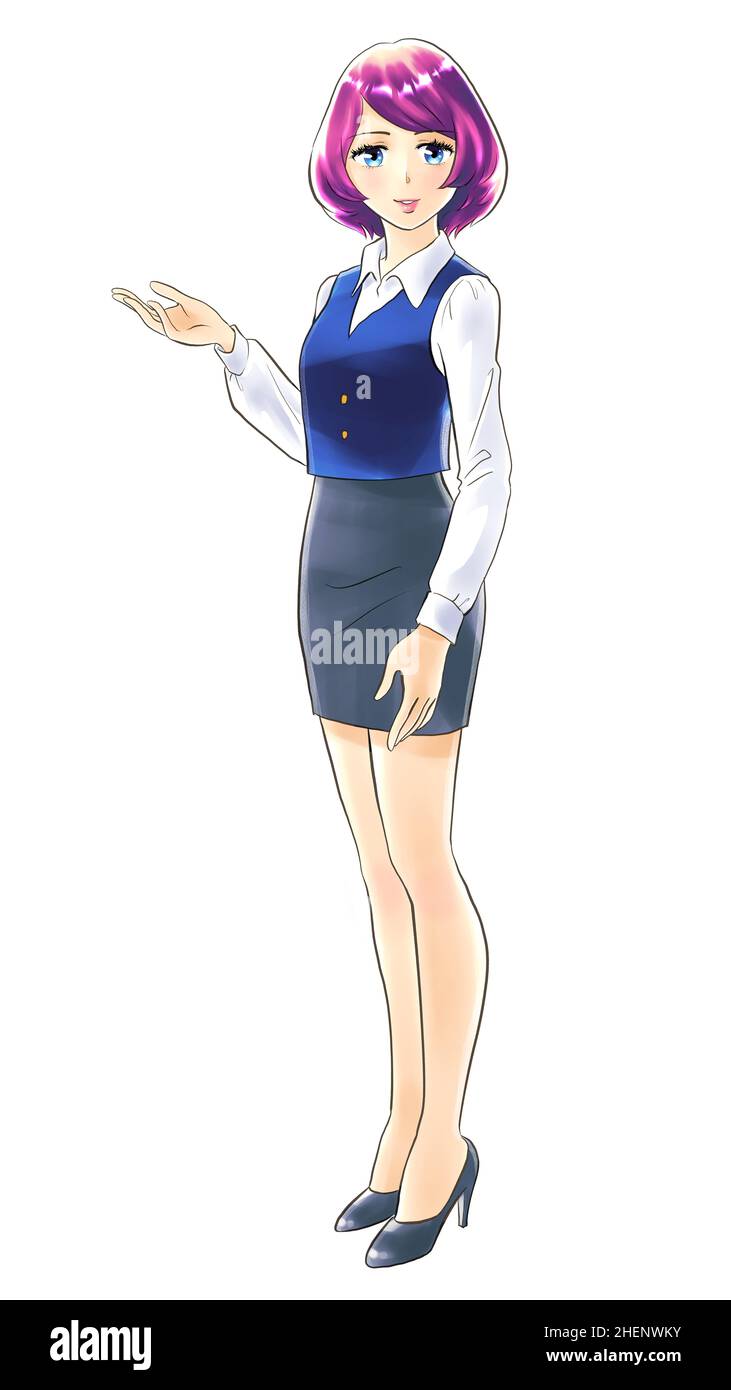 hand drawn business woman illustration Stock Photo