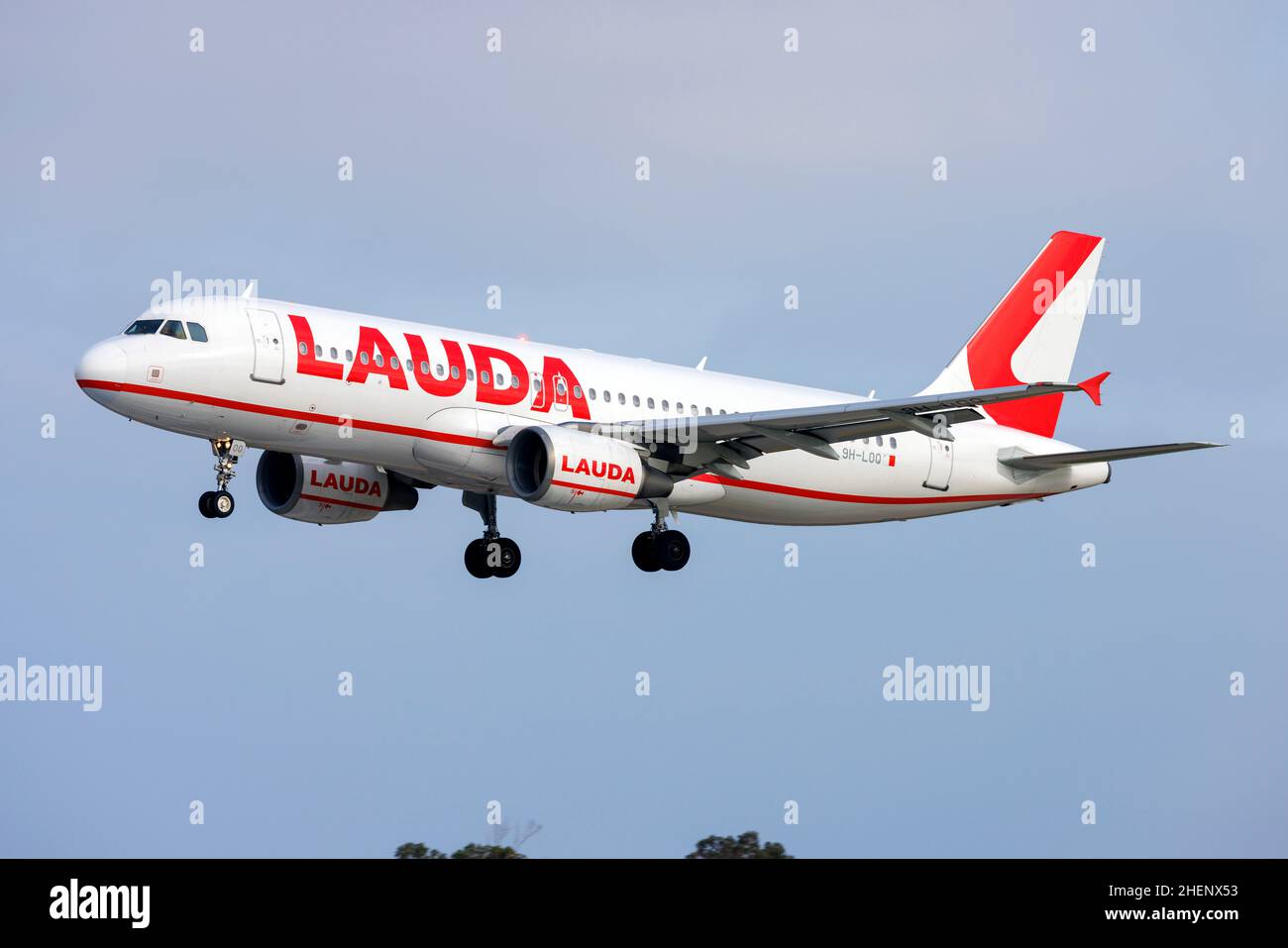 Lauda Europe Airbus A320-214 (REG: 9H-LOQ) operating a Ryanair flight. Stock Photo